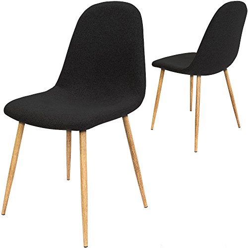 4x Design Stuhl mit Stoffbezug schwarz - Esszimmerstühle Stühle Designerstuhl