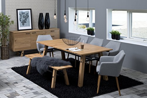 AC Design Furniture 60350 Armstuhl Trine, 58 x 58 x 84 cm, Sitz/Rücken Stoff Corsica, hellgrau