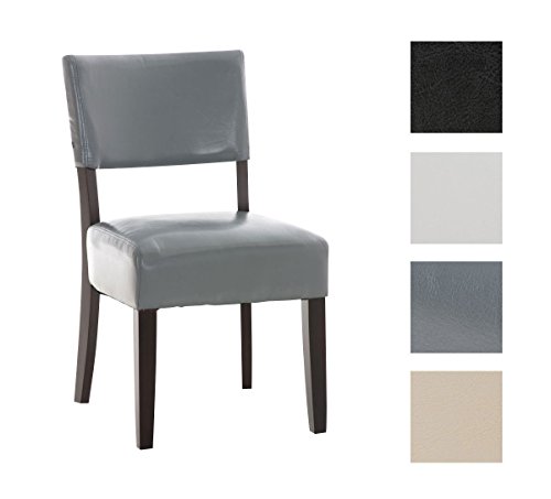 CLP Esszimmer-Stuhl SOLLEY, Holzz-Gestell, Bezug Kunstleder, Sitzhöhe 47 cm - FARBWAHL cappuccino-grau