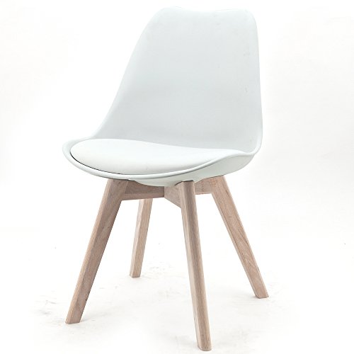 Design Stuhl RANGE Kunststoffschale Esszimmerstuhl Retro Designer Möbel Stühle (4, Weiß)
