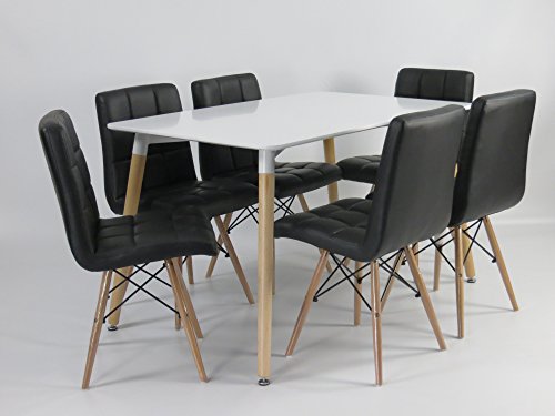 Mdf Inspiration Retro Dining Room Table 120 x 80 cm Black