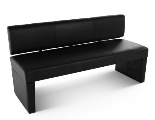 SAM® Sitzbank Sofia 164 cm in schwarz, komplett bezogen, angenehme Polsterung, Sitzfläche für 3 Personen, mit durchgehender Rückenlehne
