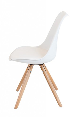 Stuhl SCANDINAVIA Loungestuhl mit Schalensitz in schwarz oder weiß, Farbe:Weiss