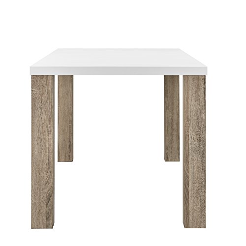 [en.casa] Esstisch weiß Eiche-Optik 160x85 Tisch Esszimmer Küchentisch rechteckig Retro