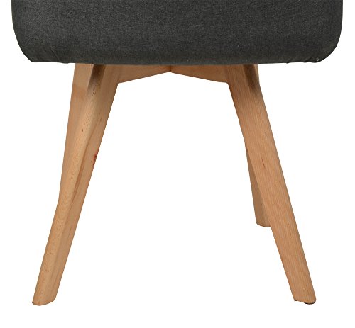 ts-ideen Lounge Design Stuhl Bar Sessel Clubsessel Holz- anthrazit Stoffbezug zum sitzen im Wohnzimmer Büro Esszimmer oder im Flur
