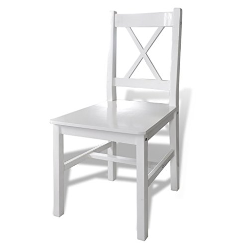 vidaXL Holztisch mit 4 Stühle Möbel Set Weiß Tisch Esstischset