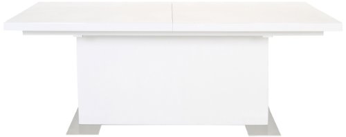 AC Design Furniture H000010904 Esstisch Jonas, inklusive 1 Einlegeplatte innenliegend, ca. 180(230) x 75 x 90 cm, weiß Hochglanz