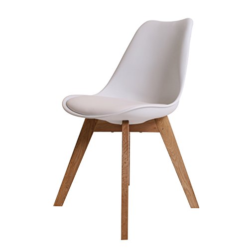 BUTIK Moderner Design Esszimmerstuhl Consilium Valido / Holz - Maße 83x48x39 cm (Weiß)