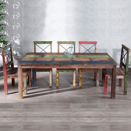 CAGÜ - EXKLUSIVER ESSTISCH [BORNEO] aus RECYCELTEM TEAK MASSIVHOLZ 200cm x 90cm