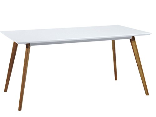 CAGUSTO Esstisch Frederik Tischplatte Weiß Eiche Natur 160x90 Tisch