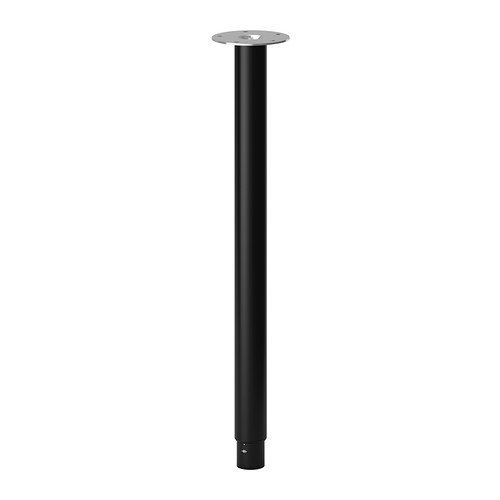 IKEA Tischbein "OLOV" Bein aus Stahl - farbig lackiert - verstellbar zwischen 60 und 90 cm - mit Schutzkappe für Boden und INKL. Schrauben für Tischplatte (schwarz)