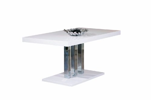 Links 20801170 Esstisch Küchentisch Esszimmertisch Tisch weiß hochglanz Design modern 160x90 cm