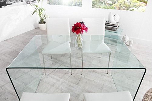 Moderner Design Esstisch Glas 120 cm - Ghost Table - von Casa Padrino - Esszimmer Tisch - Schreibtisch