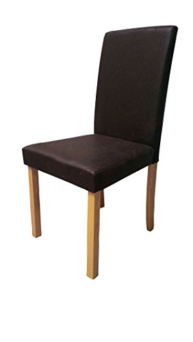 SAM® Polster-Stuhl Billi, Esszimmer-Stuhl in dunkelbrauner Antik-Optik, massive Holzbeine in Buche, Design-Stuhl für Küche und Esszimmer