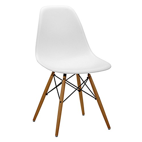 mmilo® Charles Ray Eames Eiffel inspiriert Weiß DSW Seite Lounge Wohnzimmer Büro Stuhl, weiß, Weiß