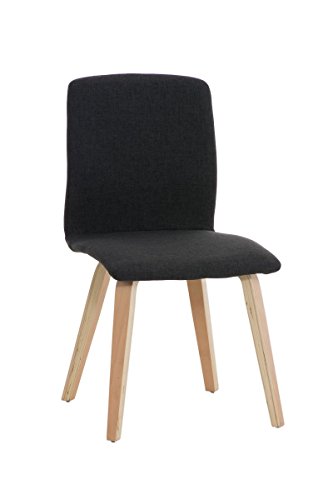 CLP moderner Besucher-Stuhl GRANAT, Polsterstuhl mit Holzgestell, Sitzfläche Stoff - aus bis zu 4 Farben wählen dunkelgrau