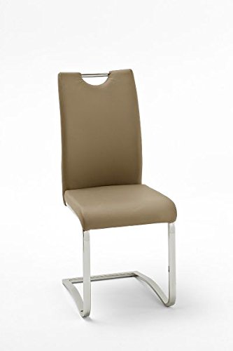 4 Stühle, Stuhl, Schwinger, Schwingstuhl, KÖLN, Freischwinger, Braun-Beige (cappucc...