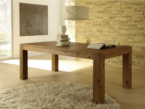 Esstisch Designer Tisch MASSIV ausziehbar 240-300x100 cm Akazie Esszimmertisch
