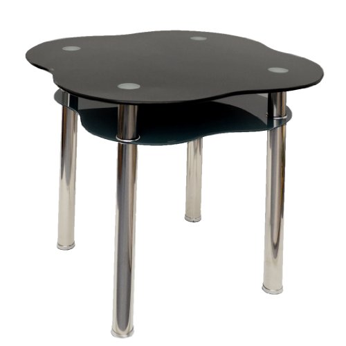 Glastisch Esstisch Eßtisch Schwarz Grau Tisch Küchentisch aus Edelstahl mit extra starken 12 mm ESG Sicherheitsglas