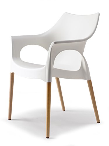 Scab Natural Ola Lounge Stuhl Kunststoff mit Holzbeine