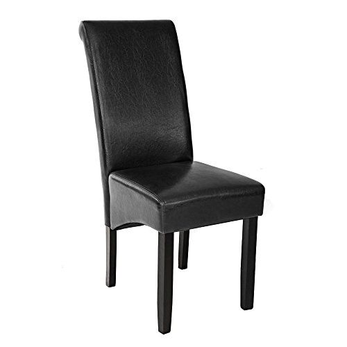 TecTake® Hochqualitativer Luxus Esszimmerstuhl schwarz 105cm hoch Holz