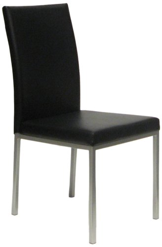 Tenzo 1479-824 Chik - 4er Set Designer Stühle, schwarz, Lederoptik, 88 x 42 x 46 cm (HxBxT)