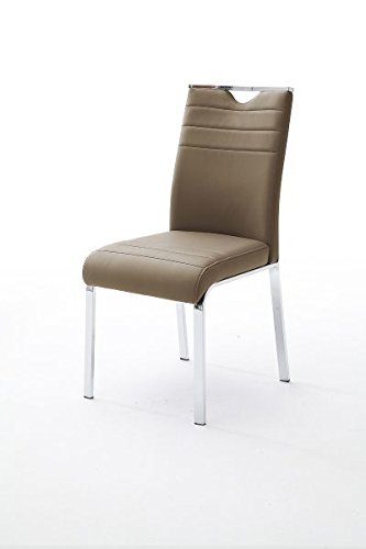 2 Stühle, Stuhl, 4-Fuß-Stuhl, Metallstuhl, SLASH, Lehnstuhl, Esszimmerstuhl, Cappuccino