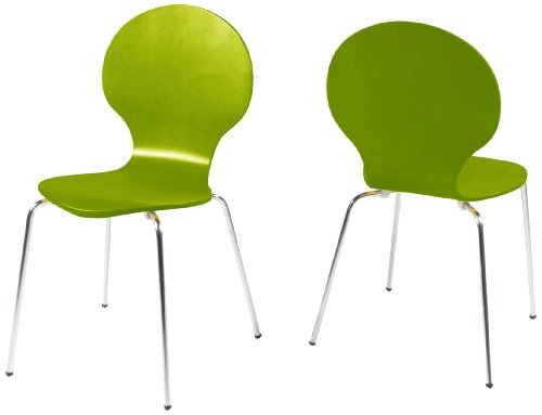 AC Design Furniture H000007184 Esszimmerstuhl 4-er Set Jacob, Design Klassiker, grün