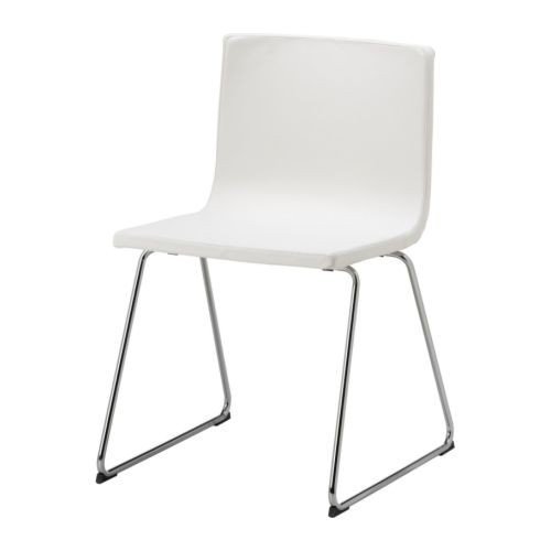 IKEA BERNHARD Stuhl, Chrom / Leder, WEIß