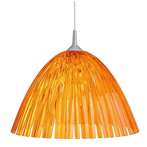 Koziol Reed Pendelleuchte, Hängeleuchte, Deckenlampe, Transparent Orange, 1950509