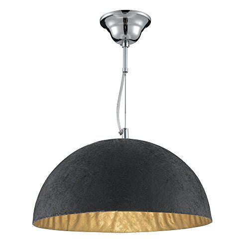LED Pendelleuchte modern Kuppel - Ø 38cm - schwarz-gold