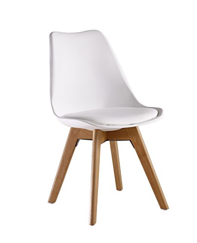 P & N Homewares® Lorenzo Tulip Stuhl Kunststoff Retro Stühle weiß schwarz grau rot gelb pink grün blau weiß
