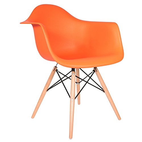 Chaise Privée Stuhl DAW – leuchtendes Orange, naturfarben
