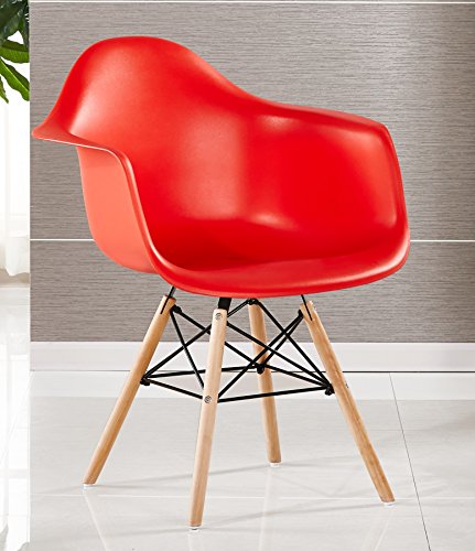 P & N Homewares® Moda Wanne Stuhl Kunststoff Retro Esszimmer Stühle weiß schwarz grau rot gelb grün rot