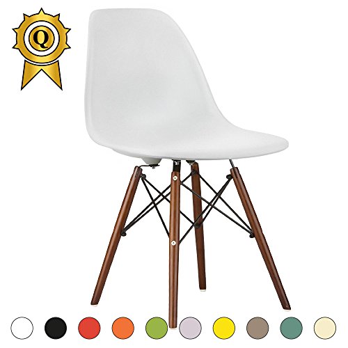Promo 1 x Stuhl Design Inspiration Eiffel Füße lackiertem Holz Walnuss Sitzfläche mobistyl® dswd-m-1 weiß