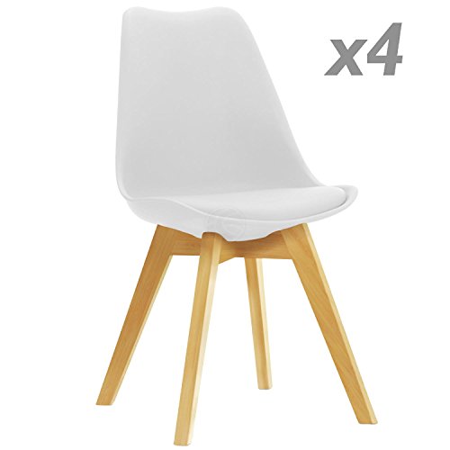 Stuhl Tulip inspiriert weiß 4 Stück
