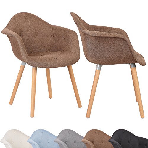 WOLTU 2 x Esszimmerstühle Esszimmerstuhl Sitzgruppe mit Lehne Leinen Stuhl Küchenstuhl Holz Neu Design #623-a