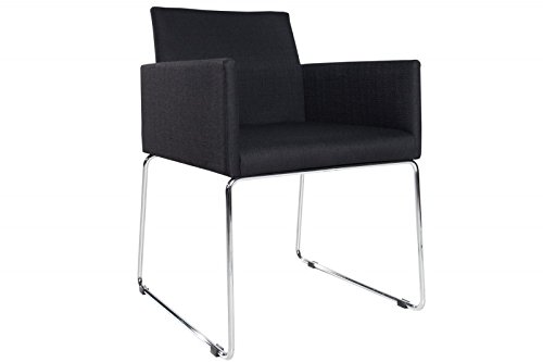 DuNord Design Stuhl Esszimmerstuhl 2er MARCO Struktur schwarz anthrazit Design Küchenstuhl