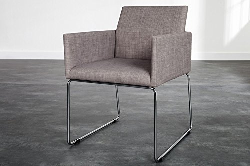 DuNord Design Stuhl Esszimmerstuhl MARCO Strukturstoff grau Design Küchenstuhl