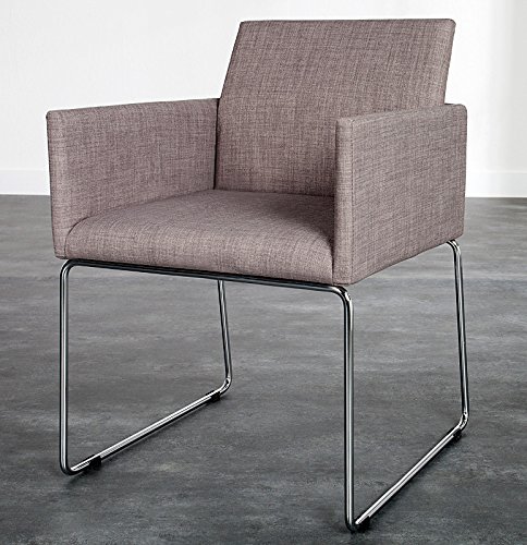 DuNord Design Stuhl Esszimmerstuhl MARCO 2er Set Strukturstoff grau Design Küchenstuhl