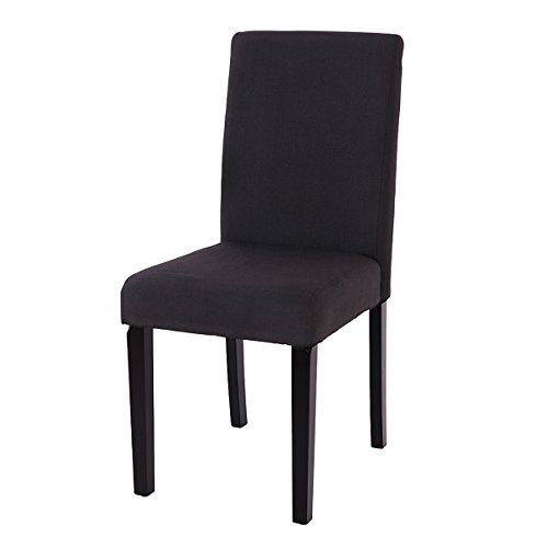 6x Esszimmerstuhl Stuhl Lehnstuhl Littau ~ Textil, schwarz, dunkle Beine