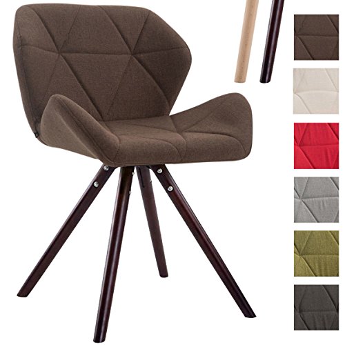 CLP Design Retro-Stuhl TYLER, Bein-Form rund, Stoff-Sitz gepolstert, Buchenholz-Gestell,
