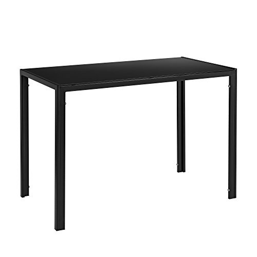 [en.casa] Stylischer Esstisch mit Tischplatte aus Glas Schwarz