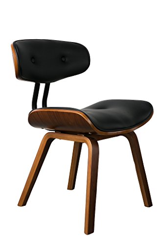 zuiver Blackwood Chair, # 1100240, Multiplex-Holzgestell farbe Walnuss mit Sitz - und Rücken PU-Leder schwarz