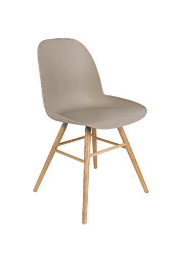 Zuiver 1100296 Chair Albert Kuip Set of 2, polypropylene, taupe, 55 x 49 x 81.5 cm