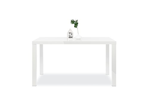 Esstisch - Küchentisch 80-160 cm (4 Größen, 2 Farben) Weiß, Hochglanz