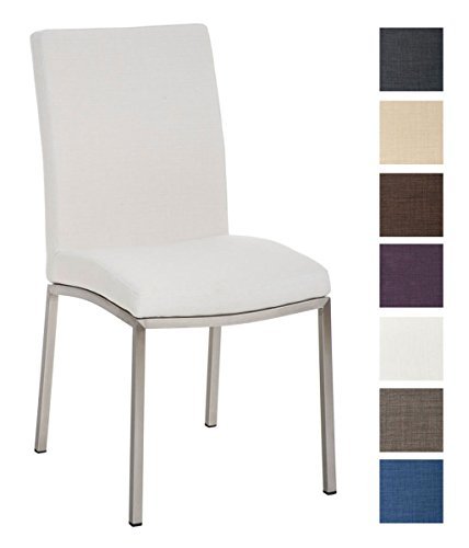 CLP Design Edelstahl Esszimmer-Stuhl GRENOBLE mit Stoffsitz, Sitzhöhe 48 cm