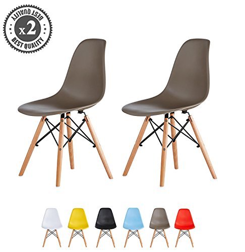 MCC Retro Design Stühle LIA im 2er Set, Eiffelturm inspirierter Style für Küche, Büro, Lounge, Konfernzzimmer etc., 6 Farben, KULT (taupe)