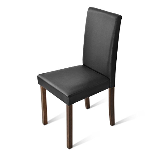 SAM® Esszimmer Stuhl Set 4tlg. in braun mit kolonialfarbenen Beinen aus Massivholz, angenehme Polsterung, pflegeleichtes Stuhlset, Praktisches 4er Spar Set [521921]