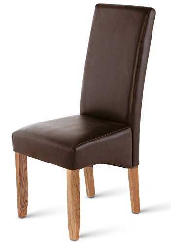 SAM Polster-Stuhl, Esszimmer-Stuhl, Lederimitat, massive Holzbeine, Design-Stuhl, Küche und Esszimmer
